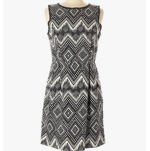 J.Crew Black Beige Tribal Print Empire Waist Dress